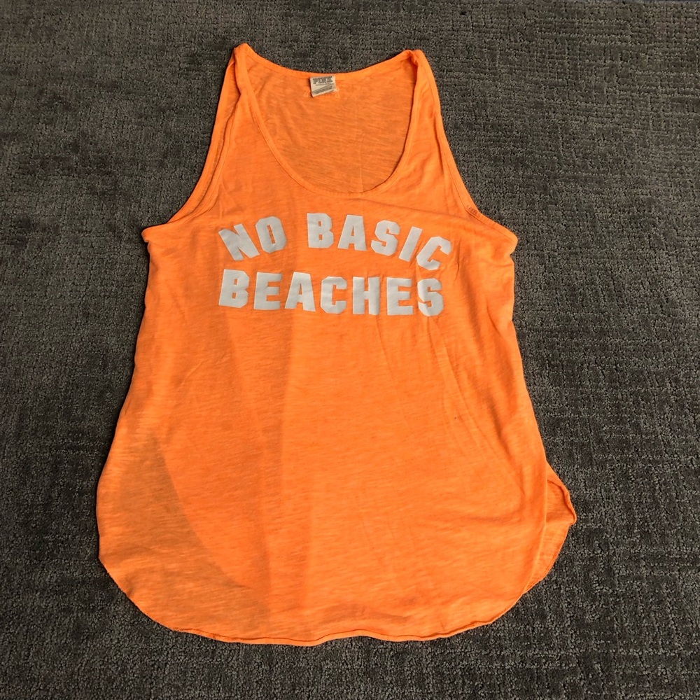 PINK Victoria's Secret Orange Tank Top with Graphic